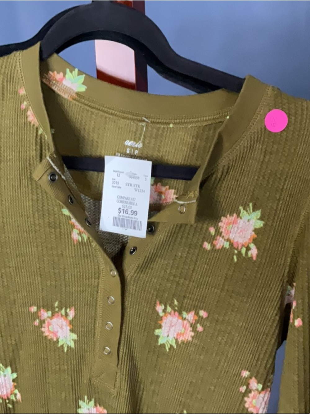 Aerie Henley Top Sz S